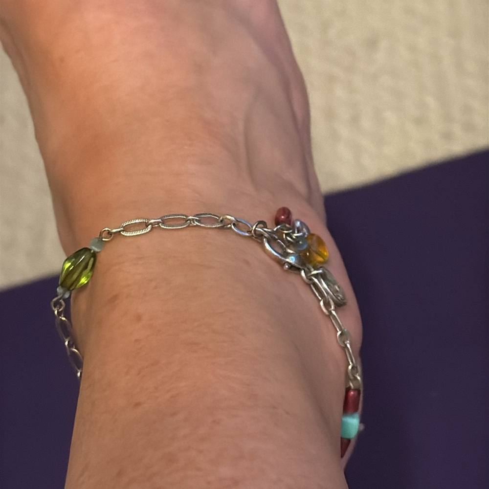 Brighton Beaded Silver Charm Ankle Bracelet - Picture 7 of 7